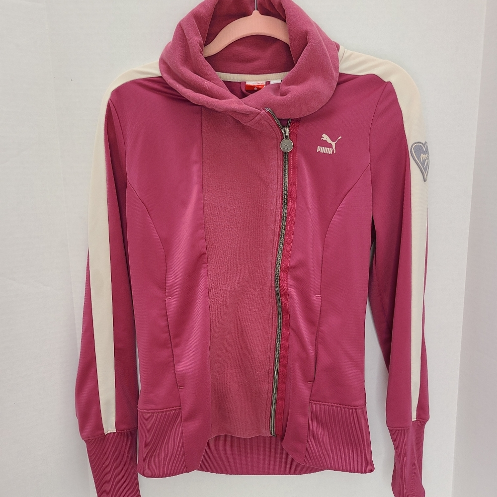 PUMA track suit jacket mauve side zipper